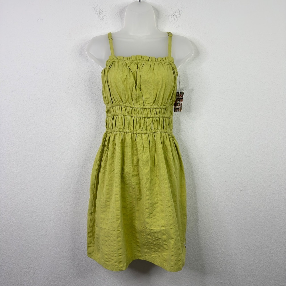 Known Supply Bayside Dress Womens M Green Organic Smocked Cottagecore Boho Fairy